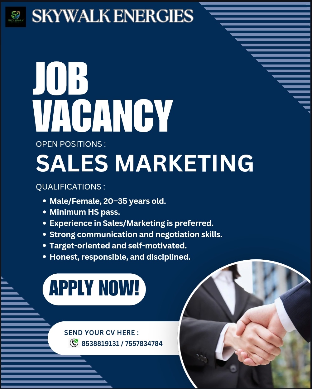 Sales & Marketing Job Vacancy Flyer